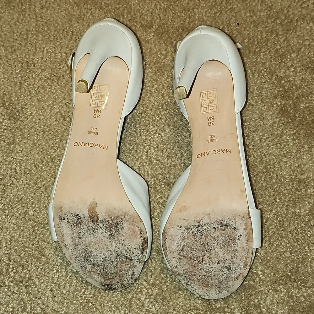 Marciano Elegant White High Heels with Gold Accents - Picture 11 of 12